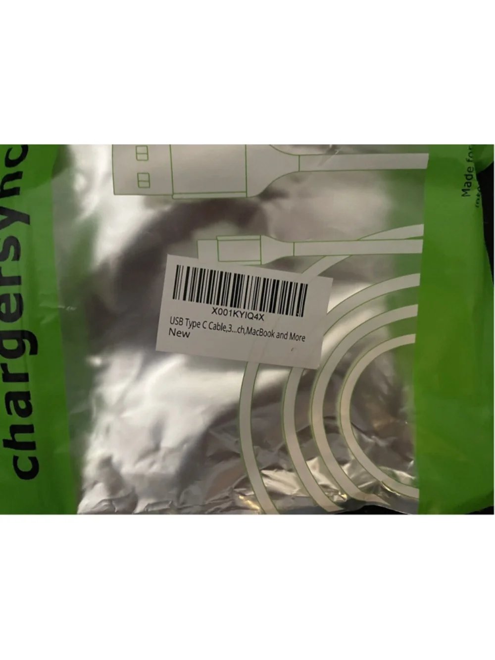 Chargersync USB Made for Type C Devices Cables Set of Three X001KY1q4x